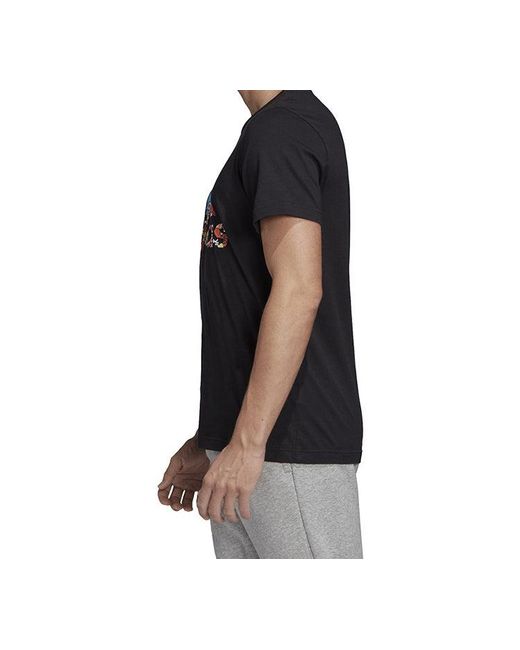 Adidas Blue 8-Bit Badge Of Sport Applique Sports Breathable Short-Sleeve Tee for men