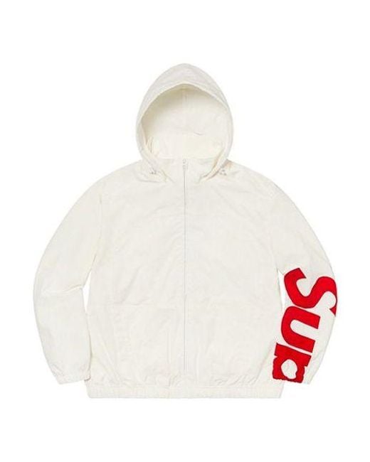 Supreme White Spellout Track Jacket for men