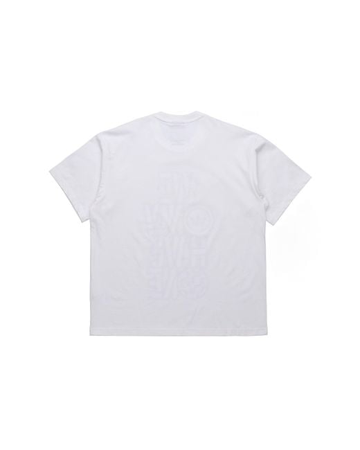 Adidas White Originals Artist Tee Ss Earth Printing Sports Round Neck Short Sleeve for men