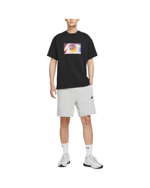 Nike Black Eye Pattern Logo Printing Round Neck Casual Short Sleeve T-Shirt for men