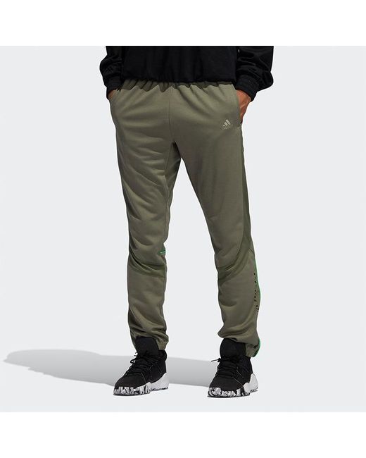 Adidas Green Rose Cu Pnt Basketball Sports Long Pants for men