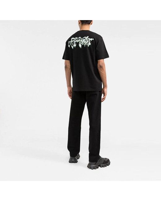 Off-White c/o Virgil Abloh Black Ss22 Chest Classic Arrow Alphabet Printing Short Sleeve T-Shirt for men