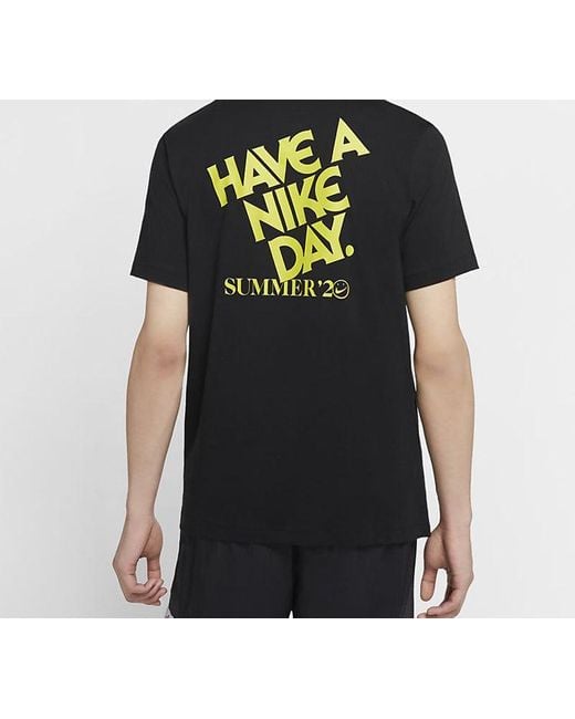 Nike Black Have A Day Summer2 Smiling Face Printing Short Sleeve for men