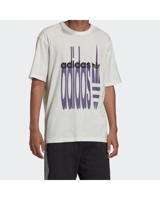 Adidas White Originals Ss20 R.V.Y Printing Short Sleeve for men