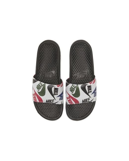 Nike Blue Benassi Jdi Slide 'Swoosh Print' for men
