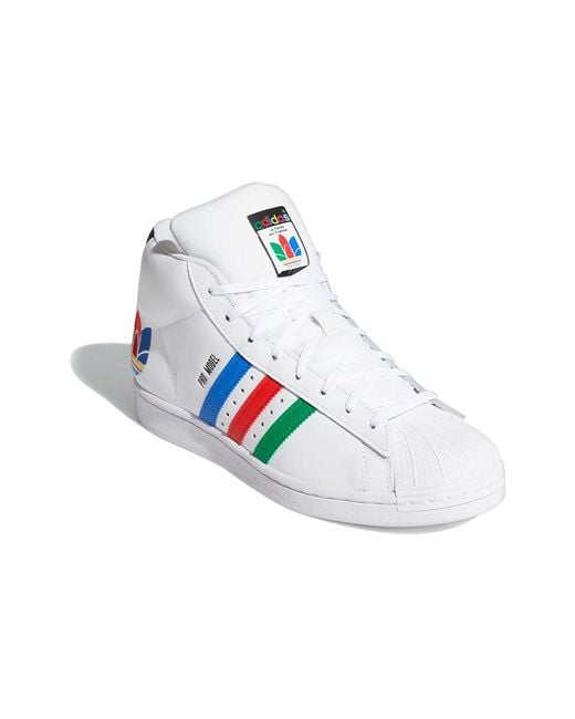 Adidas White Pro Model 'Colorful Trefoil for men