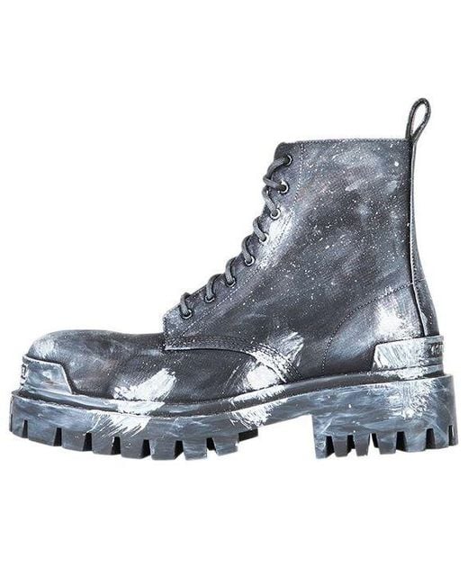 Balenciaga Men's Gray Strike Boots