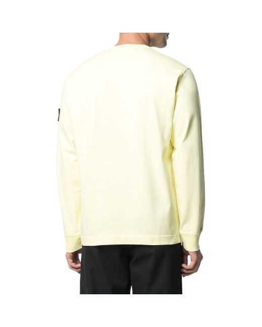 Stone Island Yellow Heavy Jersey Crewneck Sweatshirt for men