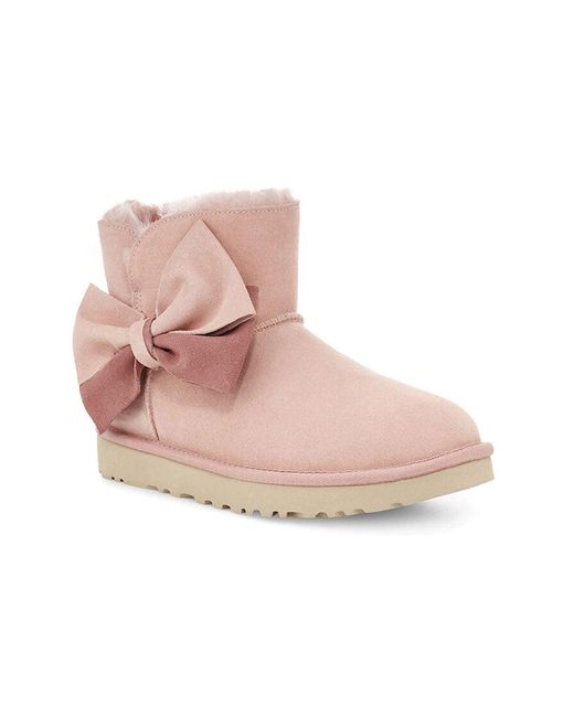 Ugg Pink (Wmns) Classic Mini Two-Tone Bow