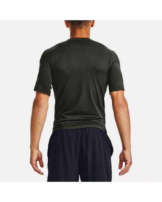 Under Armour Black Casual Breathable Round Neck Tight Sports Short Sleeve for men