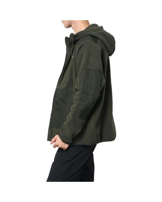 Nike Sportswear Style Essentials+ Logo Embroidered Suede Hooded Solid Color Jacket Green for men