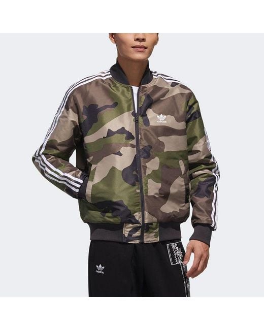 Adidas Gray Originals Rev Jacket Camouflage Reversible Sports for men