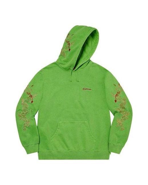 Supreme Green Dragon Overdyed Hooded Sweatshirt for men