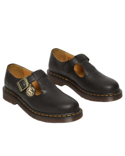 Dr. Martens Brown T-Bar Regency Leather Mary Jane Shoes for men