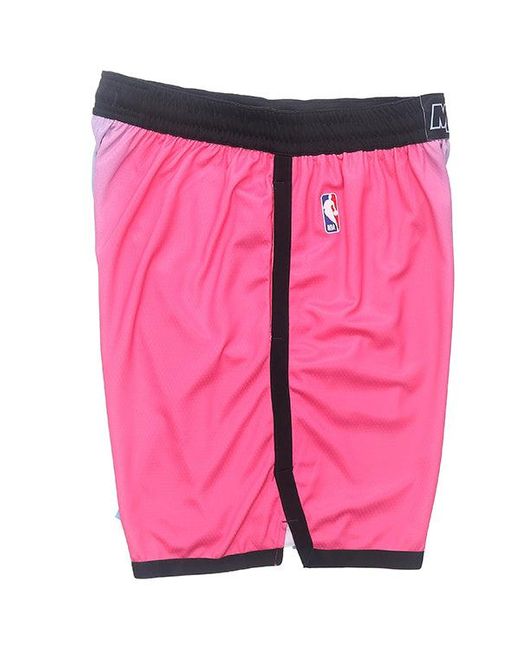 Nike Nba Swingman Shorts City Edition Miami Heat Colorblock Sports Basketball Purplered for men