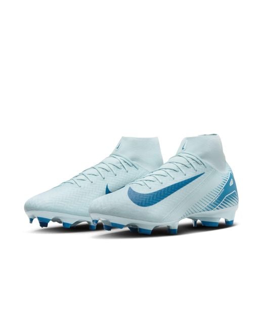 Nike Blue Mercurial Superfly 10 Academy Multi-Ground High-Top Soccer Cleats for men