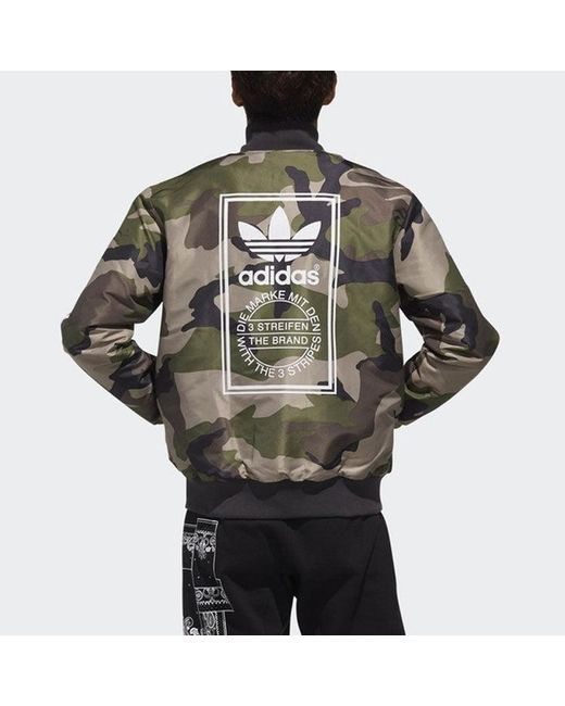 Adidas Gray Originals Rev Jacket Camouflage Reversible Sports for men
