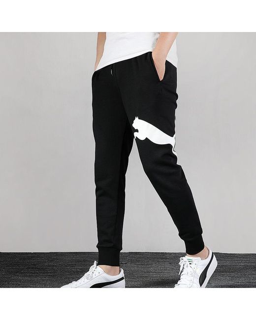 PUMA Black Big Logo Graphic Pants for men