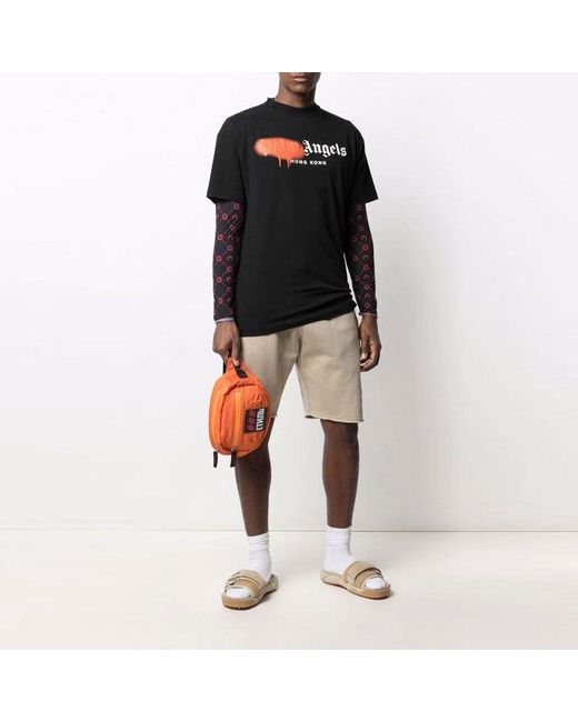 Palm Angels Black Ss21 Hong Kong Sprayed Logo T-Shirt for men