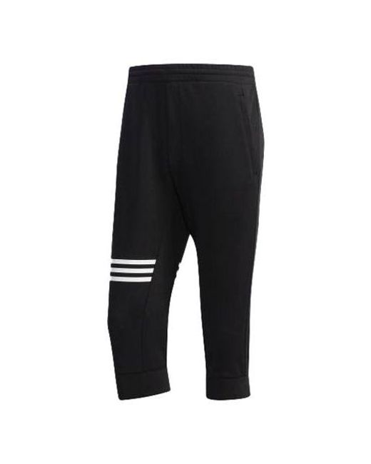 Adidas Black Ai Pnt 3 Dk Sports Running Stripe 3/ Knit Long Pants/Trousers for men