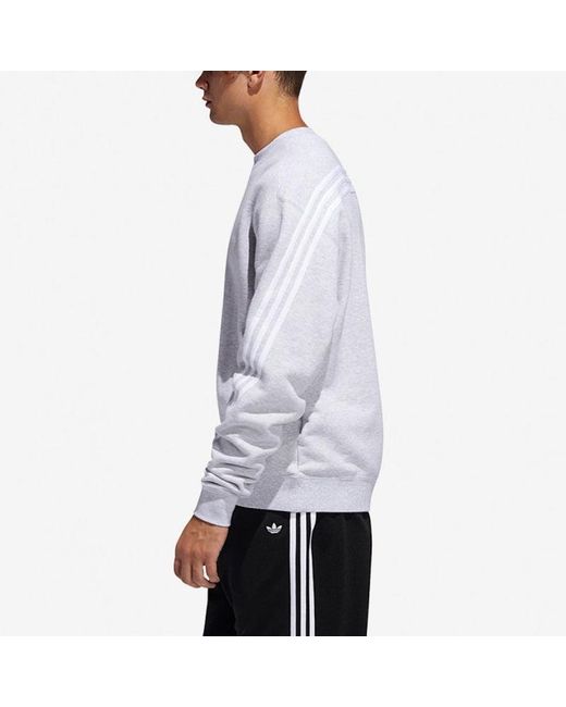 Adidas White Originals Side Stripe Loose Round Neck Pullover for men