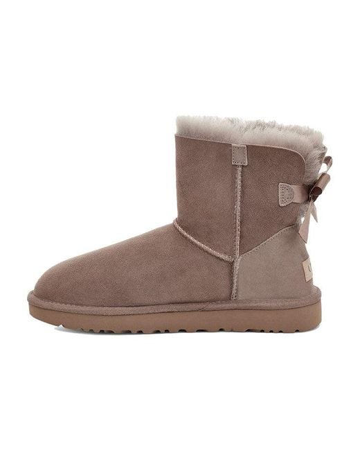 Ugg Brown (Wmns) Mini Bailey Bow Ii Boot Fleece Lined Snow Boots