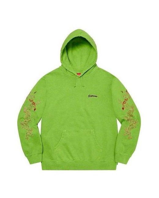 Supreme Green Dragon Overdyed Hooded Sweatshirt for men