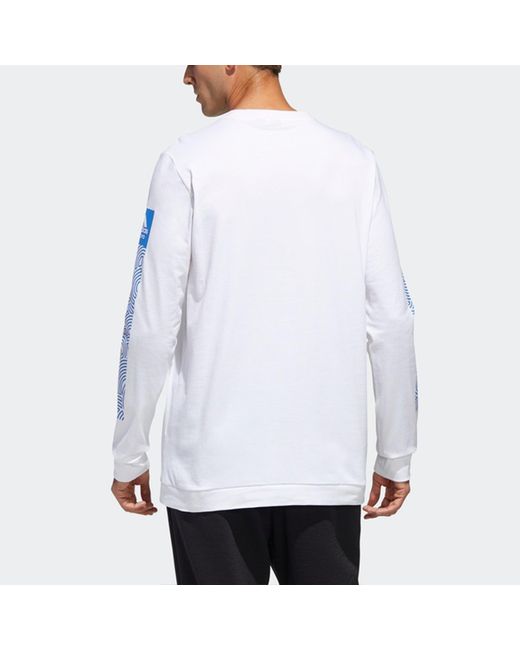 Adidas White X Takahashi Riko Crossover Ls Tee M Hiroko Geometry Printing Loose Sports Long Sleeves for men