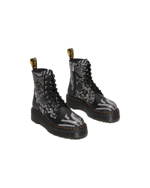 Dr. Martens Black Dr.Martens Jadon Boot Animal Clash Leather Platforms for men