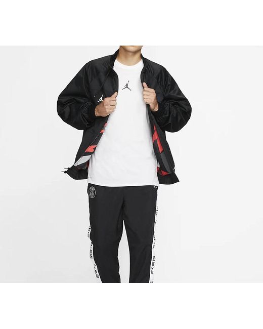 Nike Black X Psg Crossover Alphabet Printing Long Sleeves Zipper Jacket for men