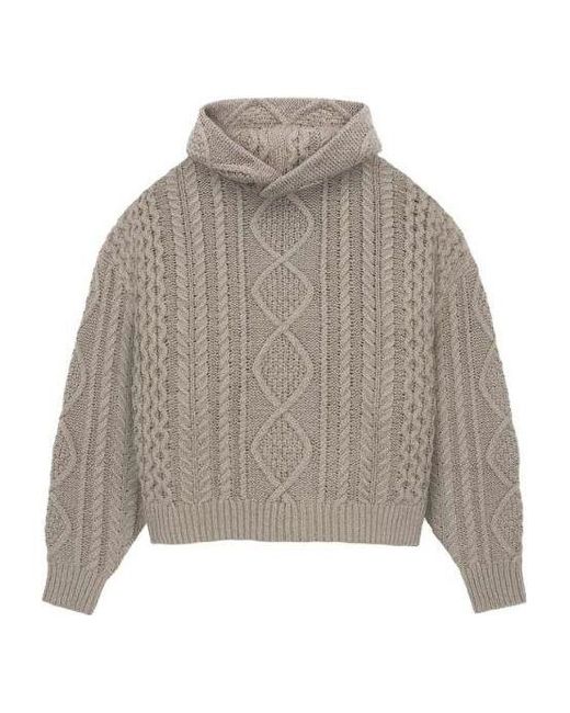 Fear Of God Gray Fw23 Cable Knit Hoodie for men