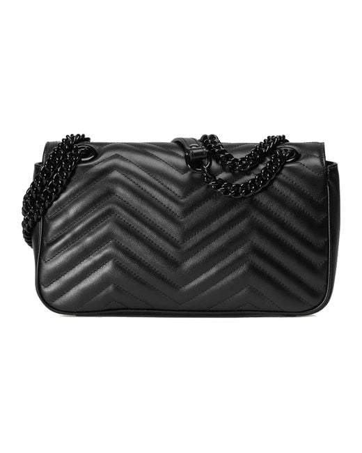 Gucci Black Gg Marmont Small Shoulder Bag
