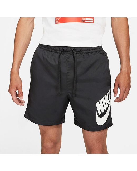 Nike Black Casual Sports Large Logo Woven Sports Shorts for men