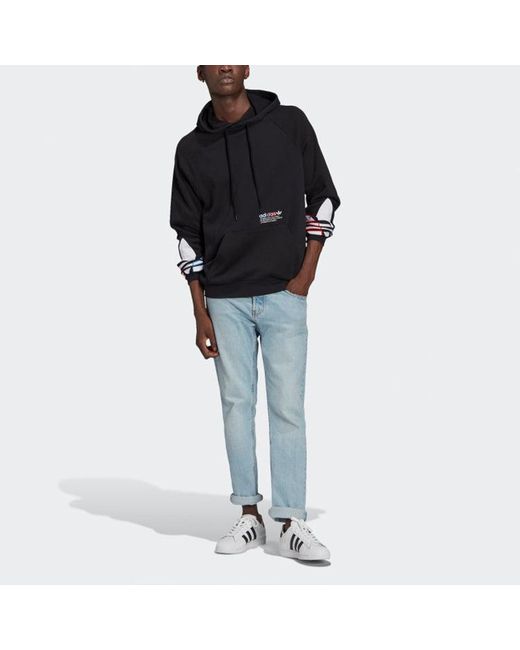 Adidas Black Originals Tricolor Trefoil Logo for men