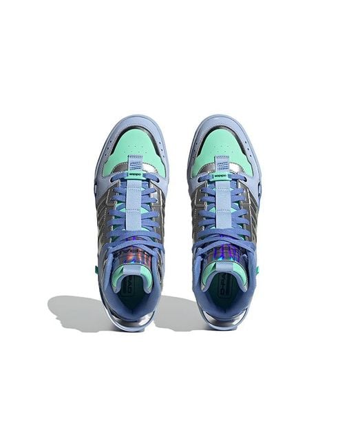 Adidas Blue Neo D-Pad Mid Shoes Metallic' for men