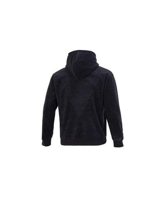 Nike Blue Solid Color Embroidered Polar Fleece Hooded Long Sleeves Hoodie Black for men