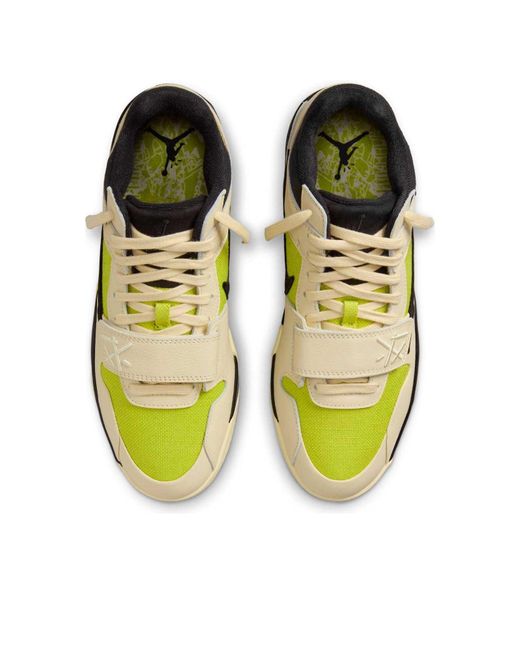 Nike Multicolor X Travis Scott Jumpman Jack Tr "Muslin//Bright Cactus" Sneakers for men