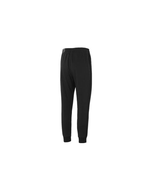 Adidas Black Essentials Fleece 3-Stripes Tapered Cuff Pants for men