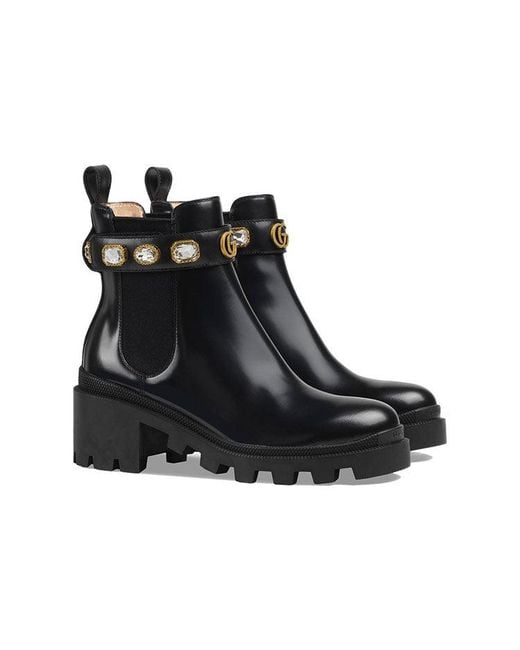 Gucci Black (Wmns) Ankle Boot With Belt Leather'