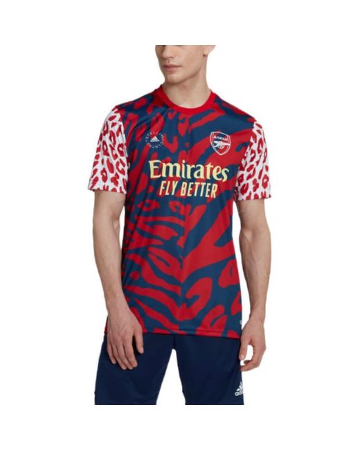 Adidas Red X Stella Mccartney Crossover Arsenal Fc Pre-Match Jersey Soccer/Football Jersey for men