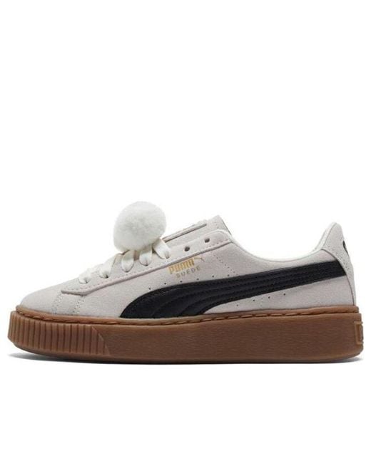PUMA White Suede Platform