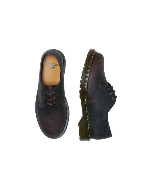 Dr. Martens Brown 1461 Waxed Full Grain Leather Oxford Shoes 'Chestnut'