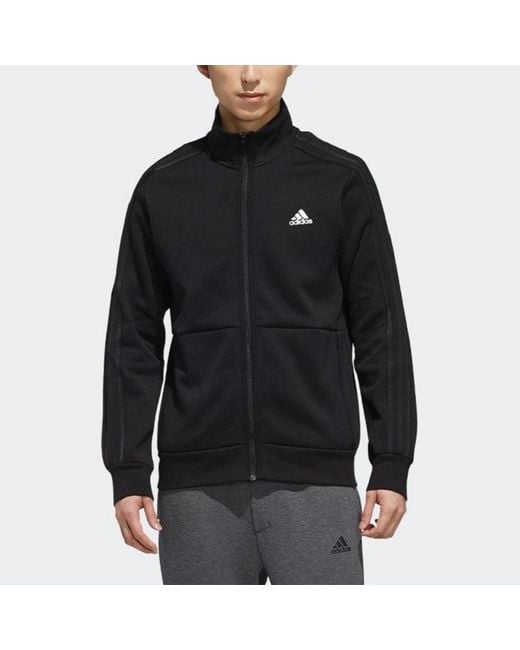 Adidas Black Ai Tt Dk Casual Sports Zipper Stand Collar Jacket for men