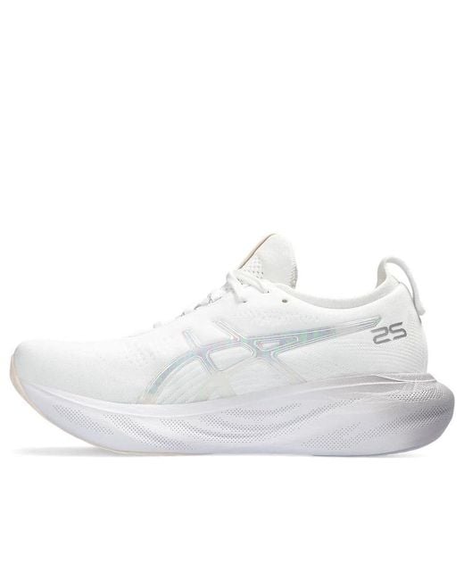Asics White Gel-nimbus 25
