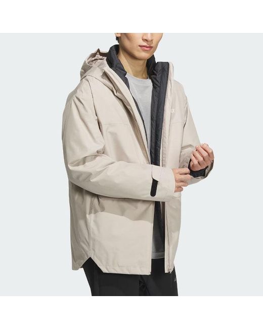 Adidas Natural Terrex 3-In-1 Rain.Rdy Parka for men