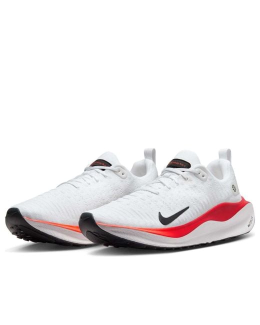 Nike White Reactx Infinity Run 4 Bright Crimson' for men