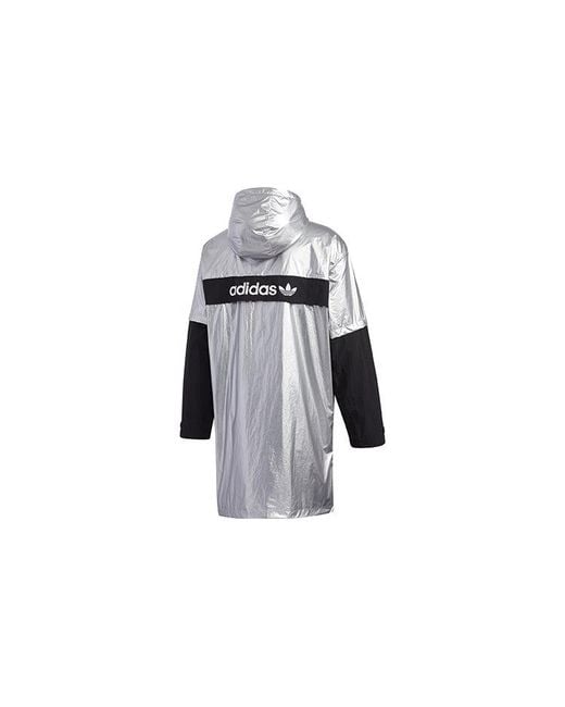 Adidas Blue Originals Liquid Metal Wb Sports Hooded Windbreaker Jacket for men