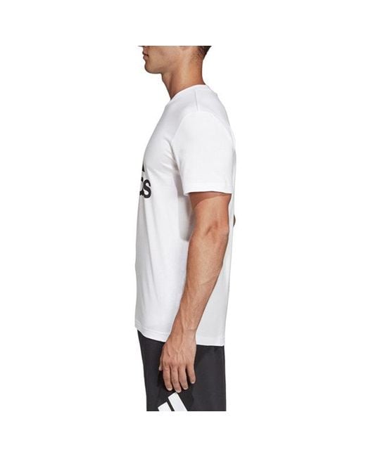 Adidas White Classical Logo Printed Tee for men