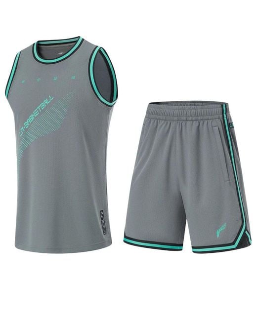 Li-ning Blue Cba Logo Basketball Suit for men