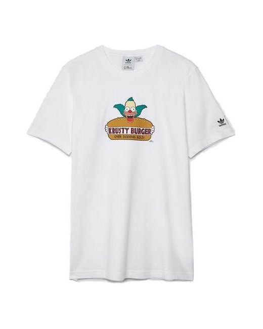 Adidas White Originals X The Simpsons Printed Crew Neckshort Sleeve for men